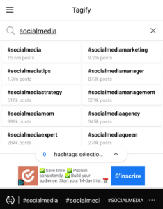 recherche hashtag tagify